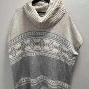 Sonoma Cozy Fair Isle Cowl Neck Poncho Sweater – Size S–M